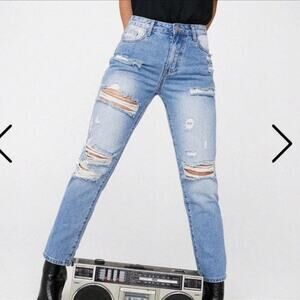 Nasty Gal Distressed Boyfriend Jeans